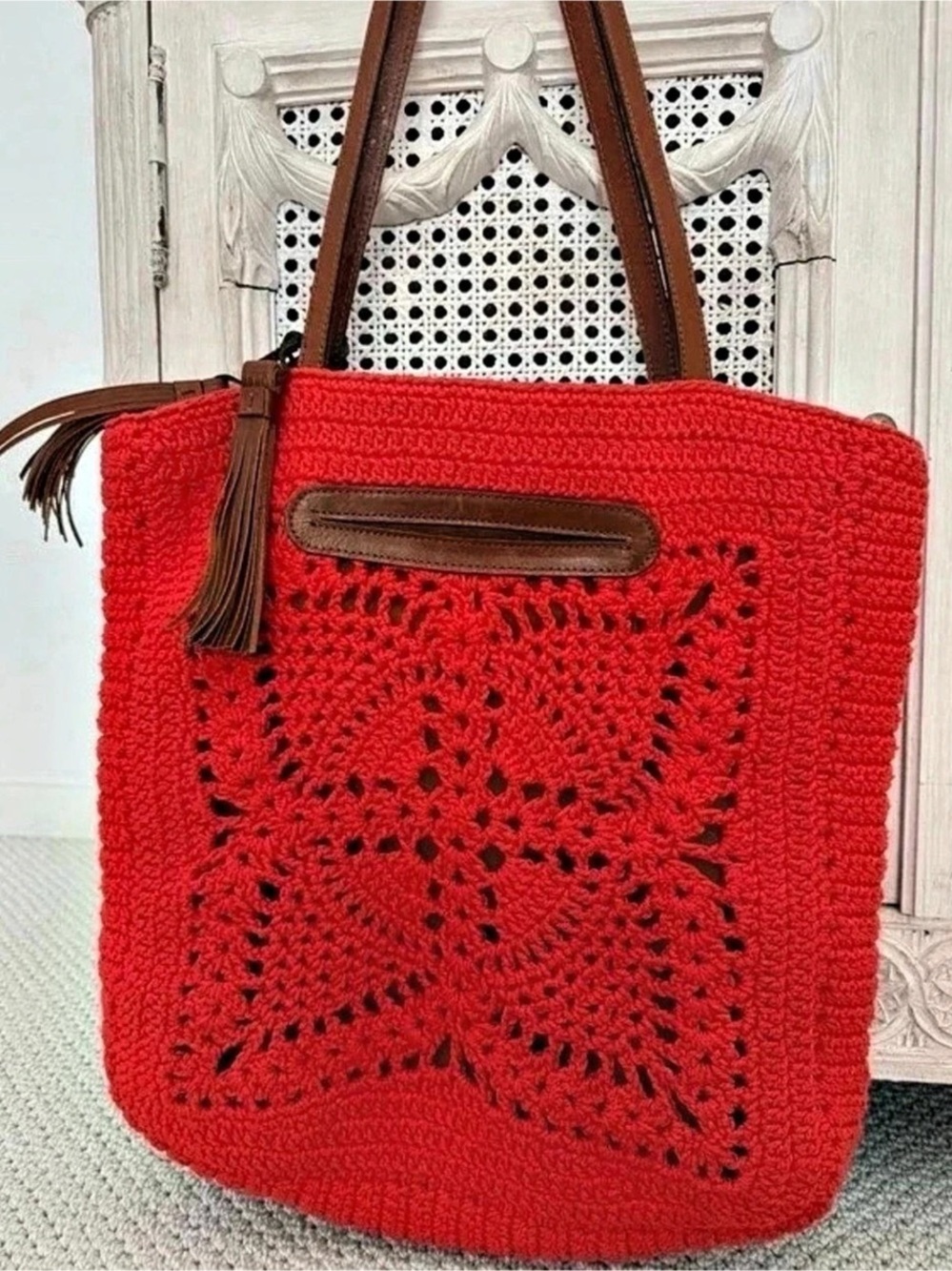 Patricia Nash Crochet Butterfly Tote